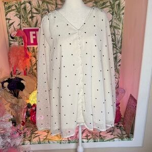 Lane Bryant white button down blouse size 22/24